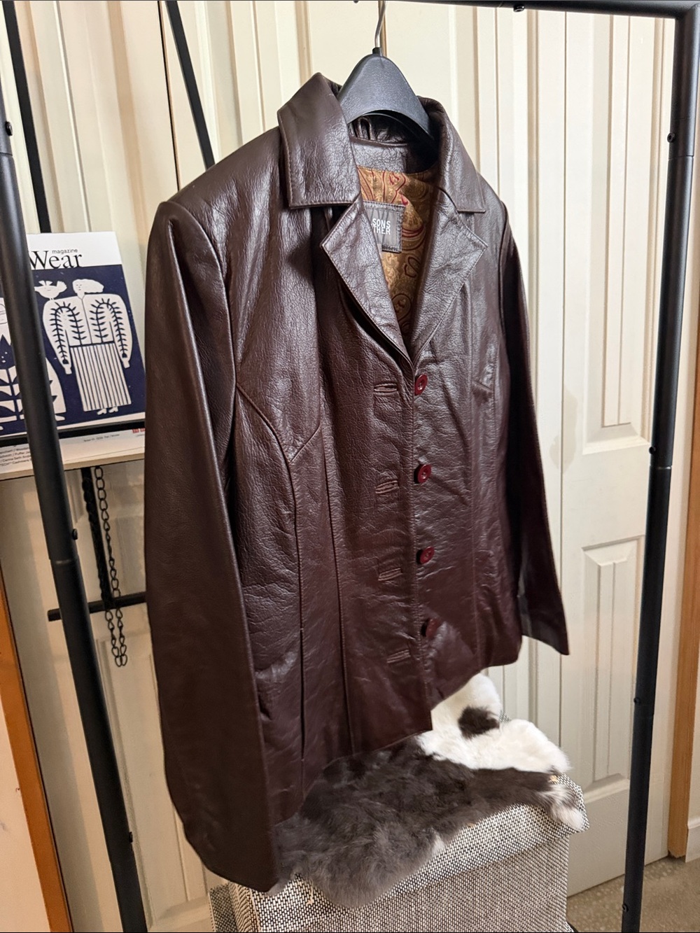 Wilsons Leather Men's Deep Brown Button-Front Trench Coat